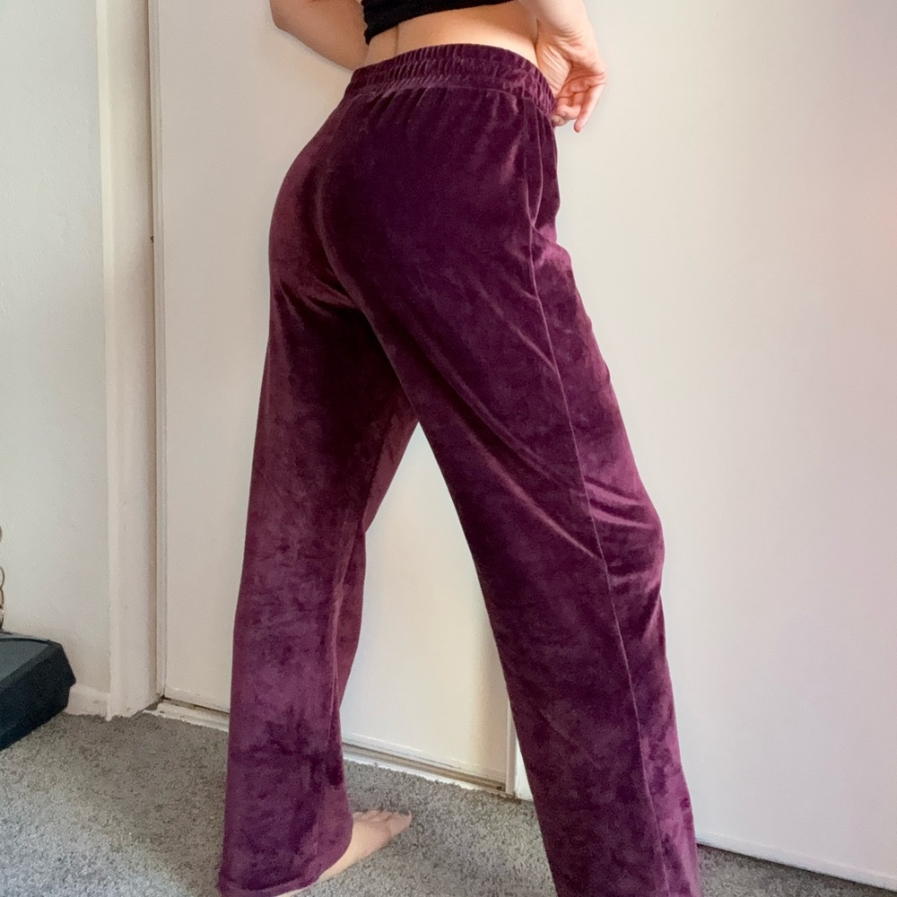 Lark + Grey purple velvet track pants